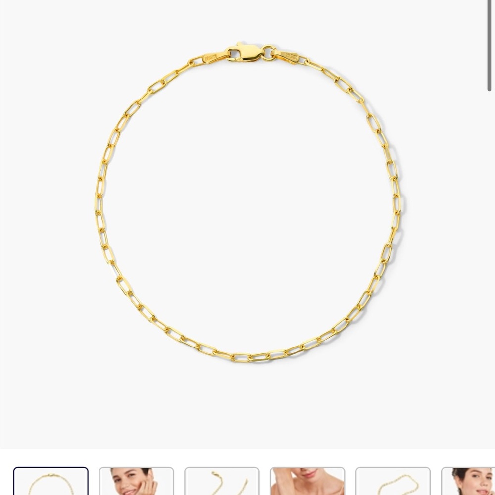Paperclip Chain Bracelet In 14K
Yellow Gold